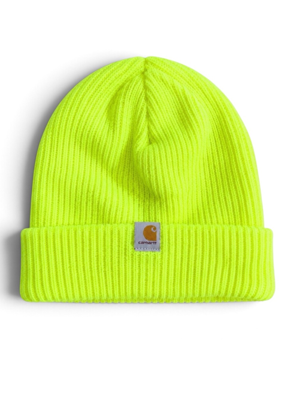 Carhartt Thinsulate Platinum Ribbed Cuffed Beanie Hat Brite Lime Yellow One Size